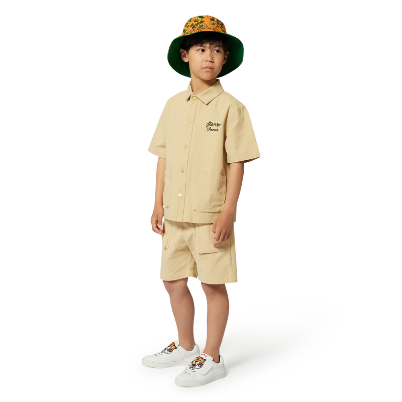 Reversible cotton bucket hat KENZO KIDS 
                        UNISEX