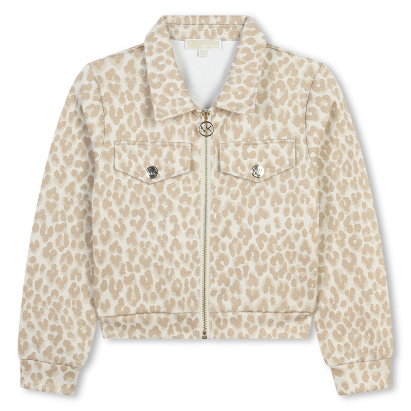 Printed Zip-Up Cardigan MICHAEL KORS 
                    GIRL