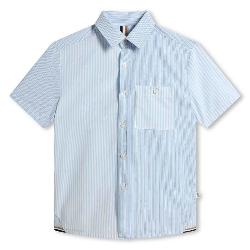 Loose fit cotton poplin shirt BOSS 
                    BOY
