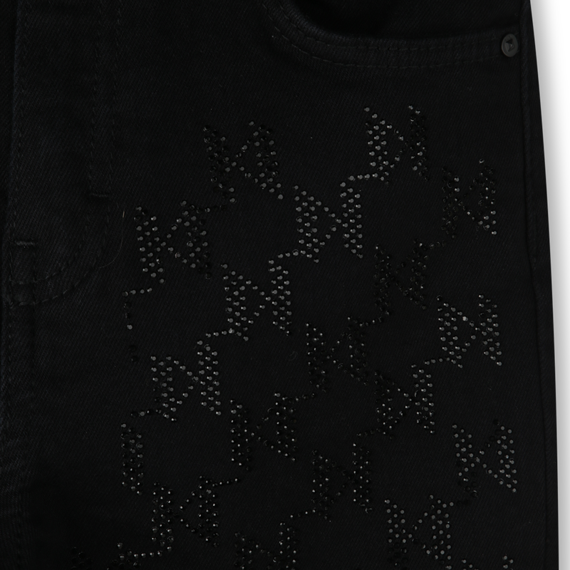 Straight Diamant&eacute;-Logo Jeans KARL LAGERFELD KIDS 
                        GIRL