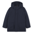 Long hooded parka, NAVY, hi-res