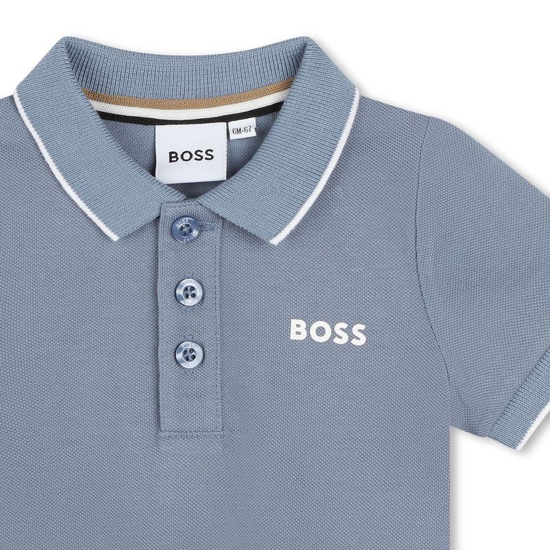 Plain Cotton Piqué Polo BOSS 
                    BOY