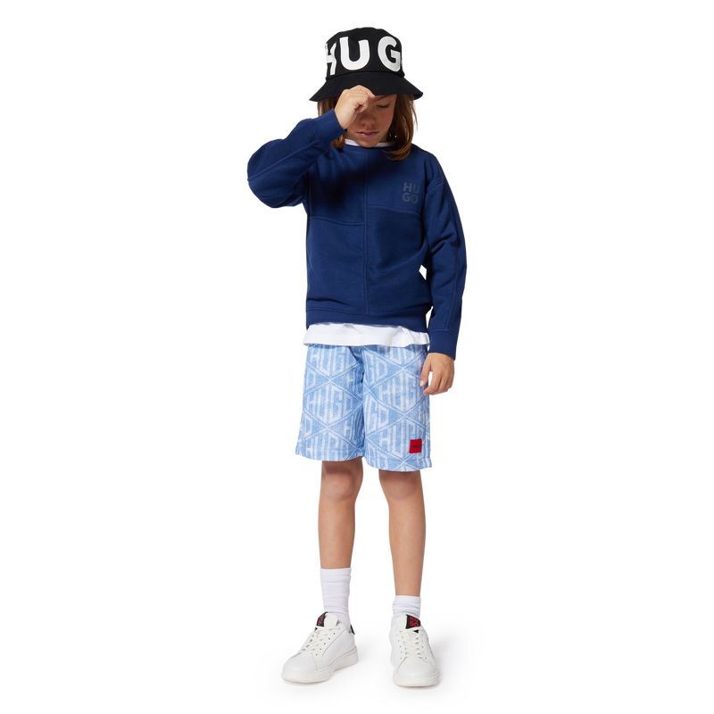 Denim-effect running shorts HUGO 
                        BOY