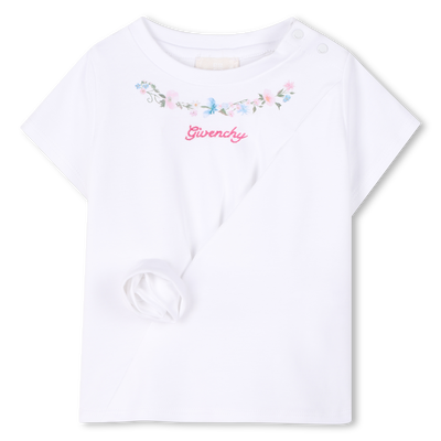 キッズ用トップス Givenchy White Cotton T-Shirt With Logo Givenchy - Teen Boys White Cotton Logo T-Shirt