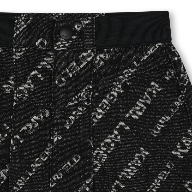 Short flared denim skirt KARL LAGERFELD KIDS 
                        GIRL