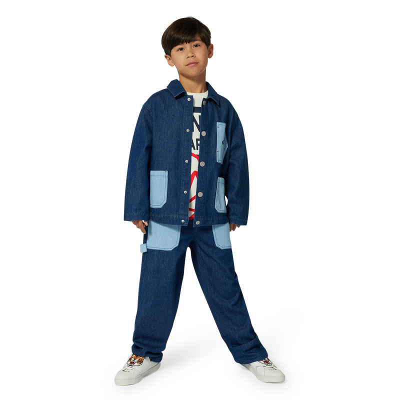 Embroidered jeans with pockets KENZO KIDS 
                        BOY