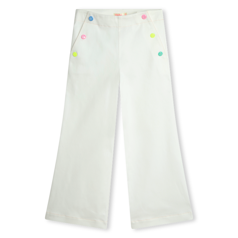 Wide-leg twill pants