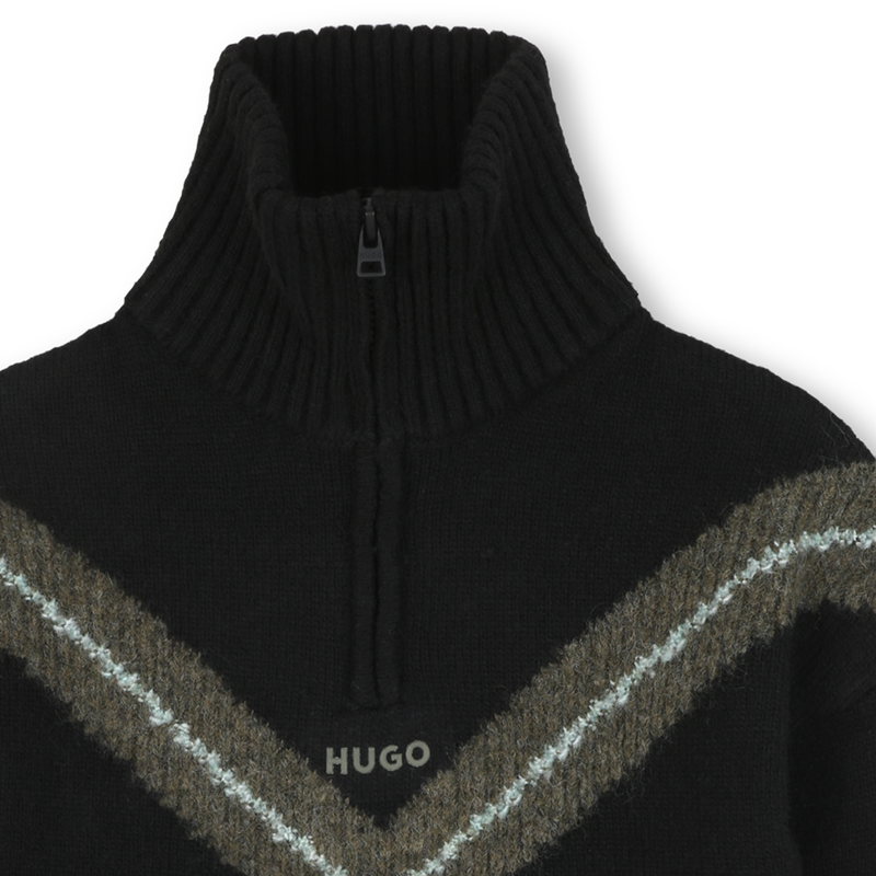 Sweater with stand-up zip collar HUGO 
                        BOY