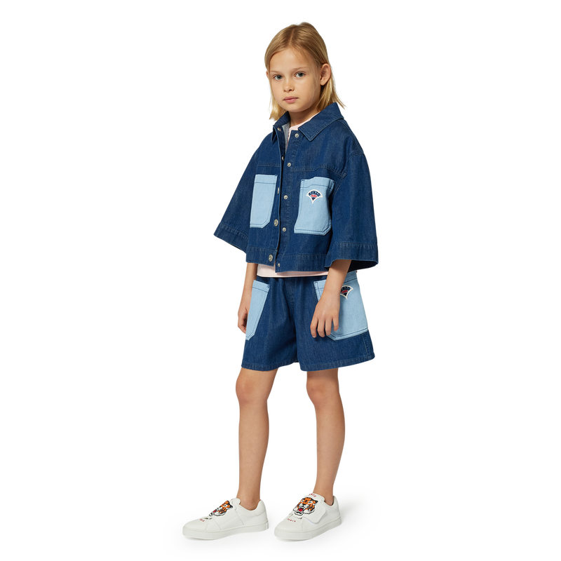 Embroidered denim jacket KENZO KIDS 
                        GIRL