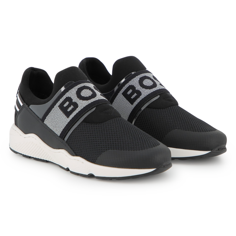 COWHIDE LEATHER SNEAKERS BOSS 
                        BOY