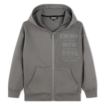 Cotton Jersey Zip-Up Sweatshirt DKNY BOY