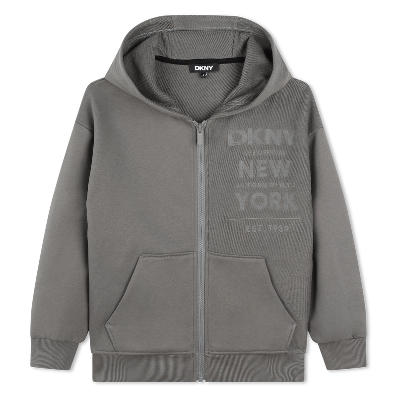 Cotton Jersey Zip-Up Sweatshirt DKNY 
                    BOY