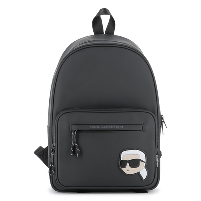 Rubber-effect coated textile backpack KARL LAGERFELD KIDS BOY