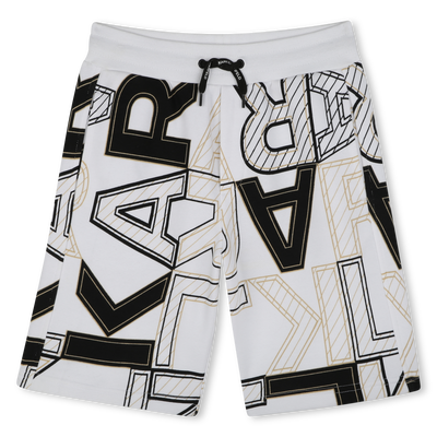 Printed cotton Bermuda shorts KARL LAGERFELD KIDS BOY
