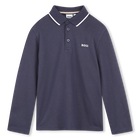 Long sleeve polo, NAVY, hi-res
