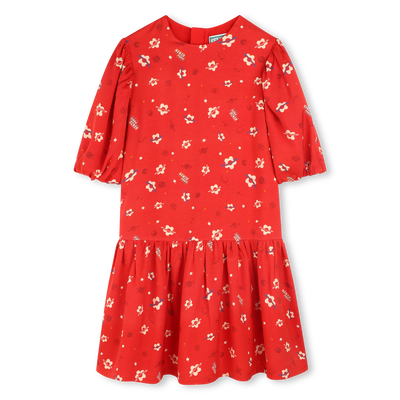 Dress with short puffed sleeves KENZO KIDS GIRL