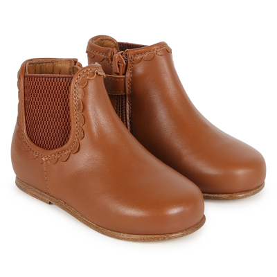 Zip-Up Leather Ankle Boots CHLOE GIRL