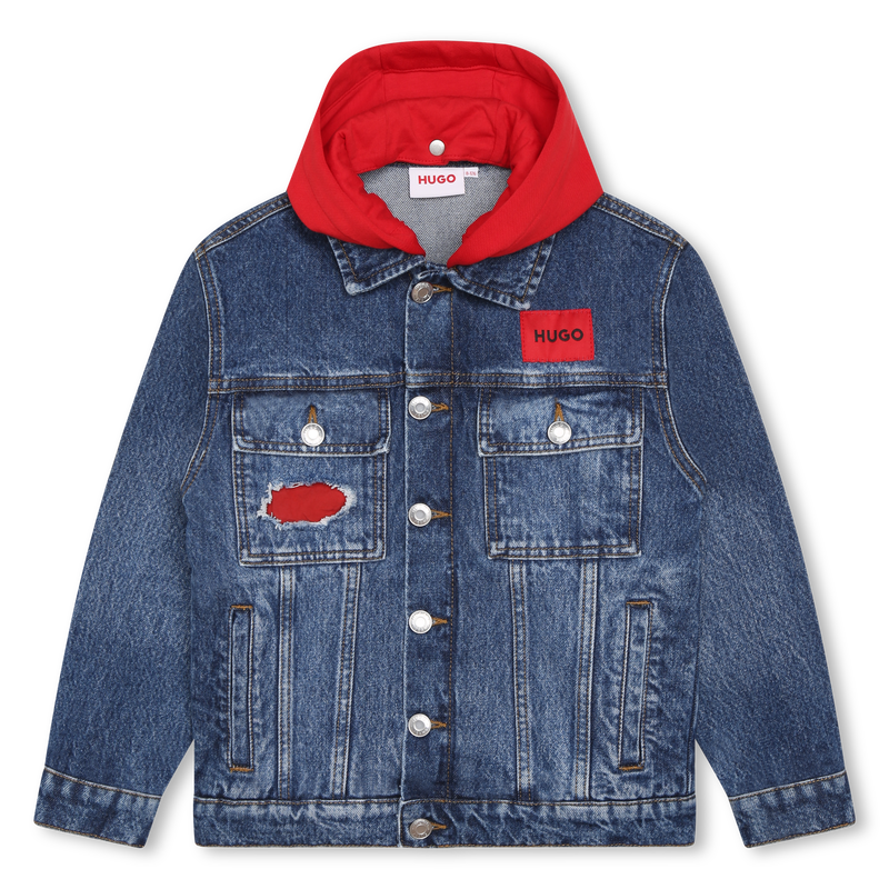 Denim jacket store with detachable hood