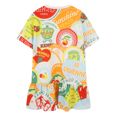 Multicolor Print Dress KENZO KIDS GIRL