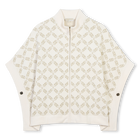 Zip-Up Knit Cape, CREAM, hi-res