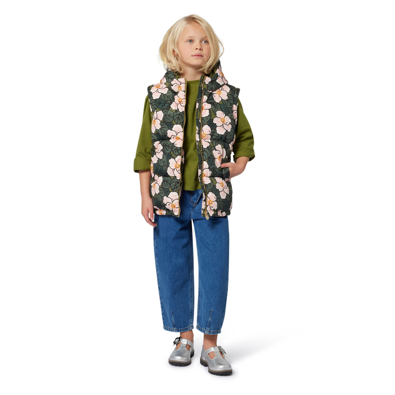 Down jacket with removable sleeves KENZO KIDS 
                    GIRL