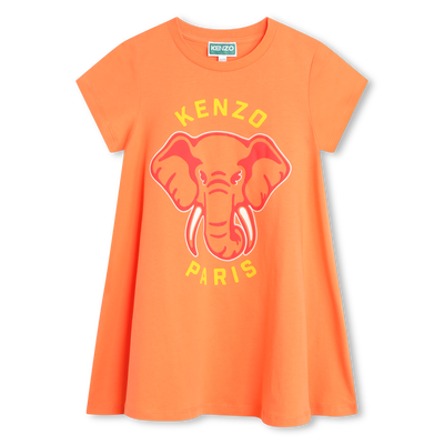 Short-sleeved cotton dress KENZO KIDS GIRL