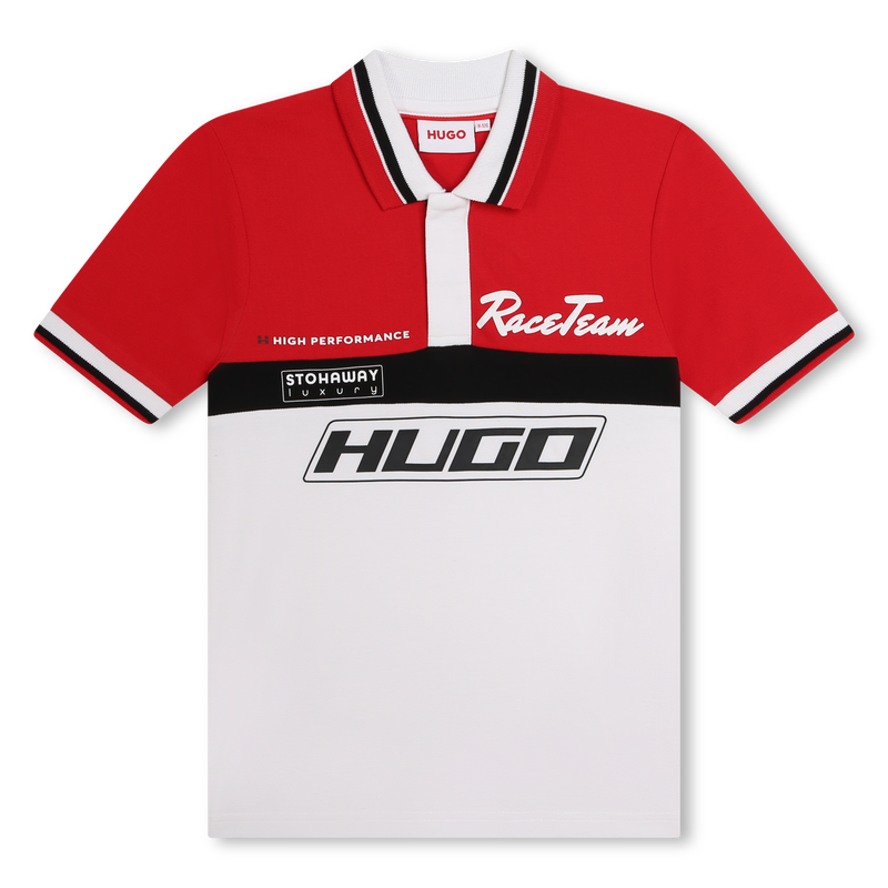 Printed short-sleeved polo HUGO 
                    BOY