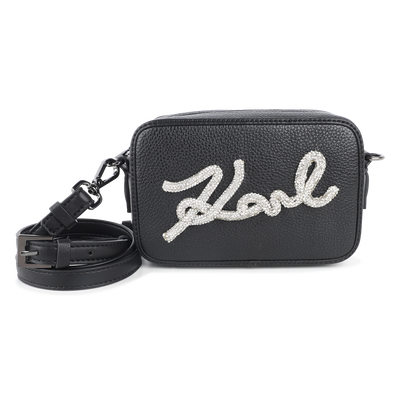 Handbag, grained and smooth coated textile KARL LAGERFELD KIDS GIRL