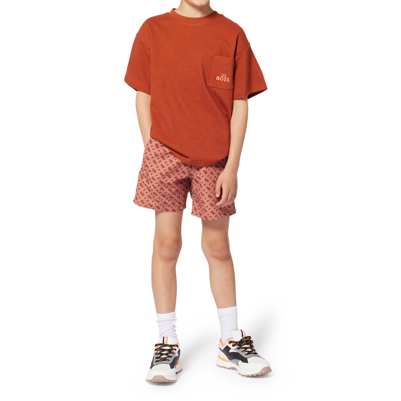 Embroidered cotton T-shirt BOSS 
                        BOY