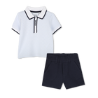 Polo shirt and shorts set, PALE BLUE, hi-res