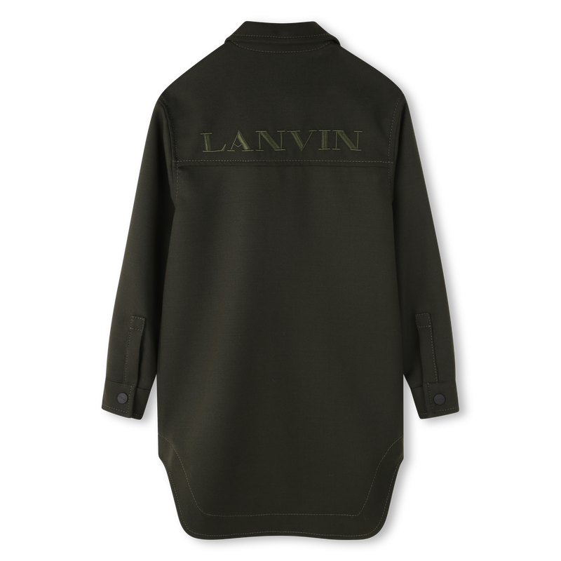 Embroidered printed dress with logo LANVIN 
                    GIRL