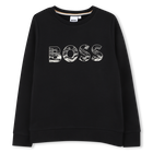 Round neck sweatshirt, BLACK, hi-res