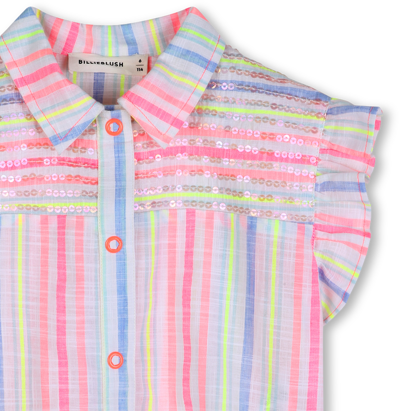 Ruffle Sleeve Striped Shirt BILLIEBLUSH 
                        GIRL