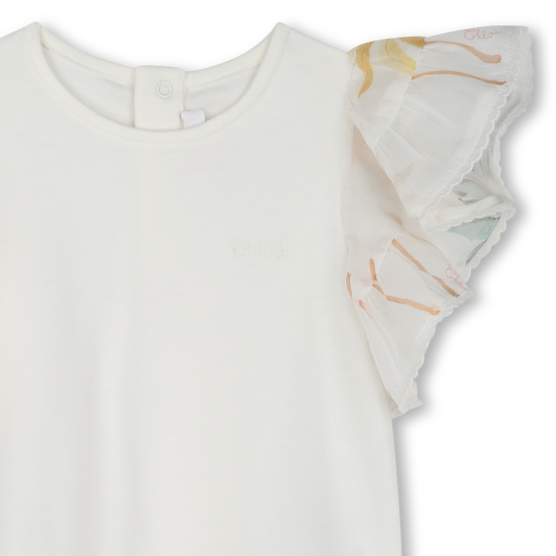 Bimaterial cotton T-shirt CHLOE 
                    GIRL