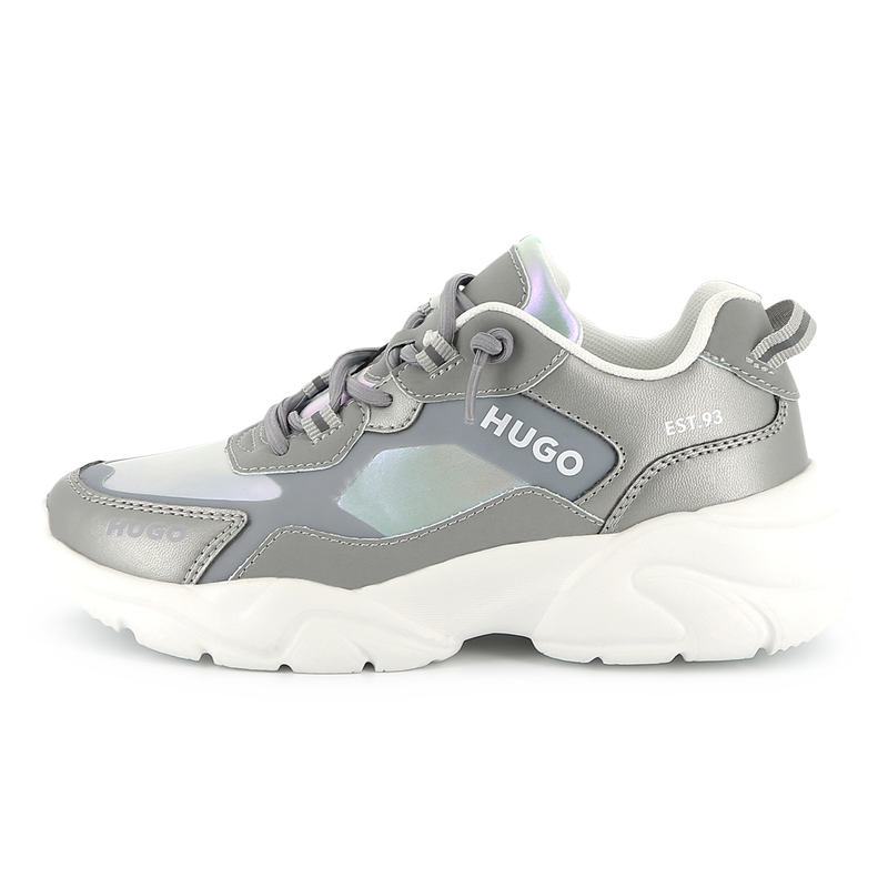 Bi-material lace-up sneakers HUGO 
                        GIRL