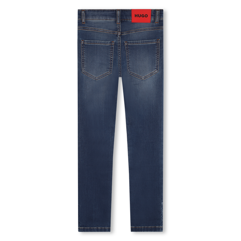 Slim-Fit Cotton Blend Jeans HUGO 
                    BOY