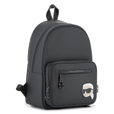 Rubber-effect coated textile backpack KARL LAGERFELD KIDS BOY