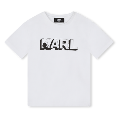 Short-Sleeved Cotton T-Shirt KARL LAGERFELD KIDS BOY