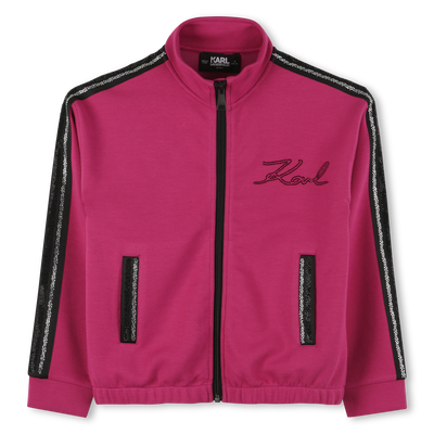 Double jersey cardigan KARL LAGERFELD KIDS GIRL