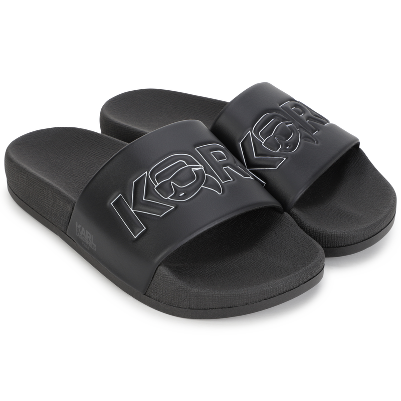Logo branded slide sandals