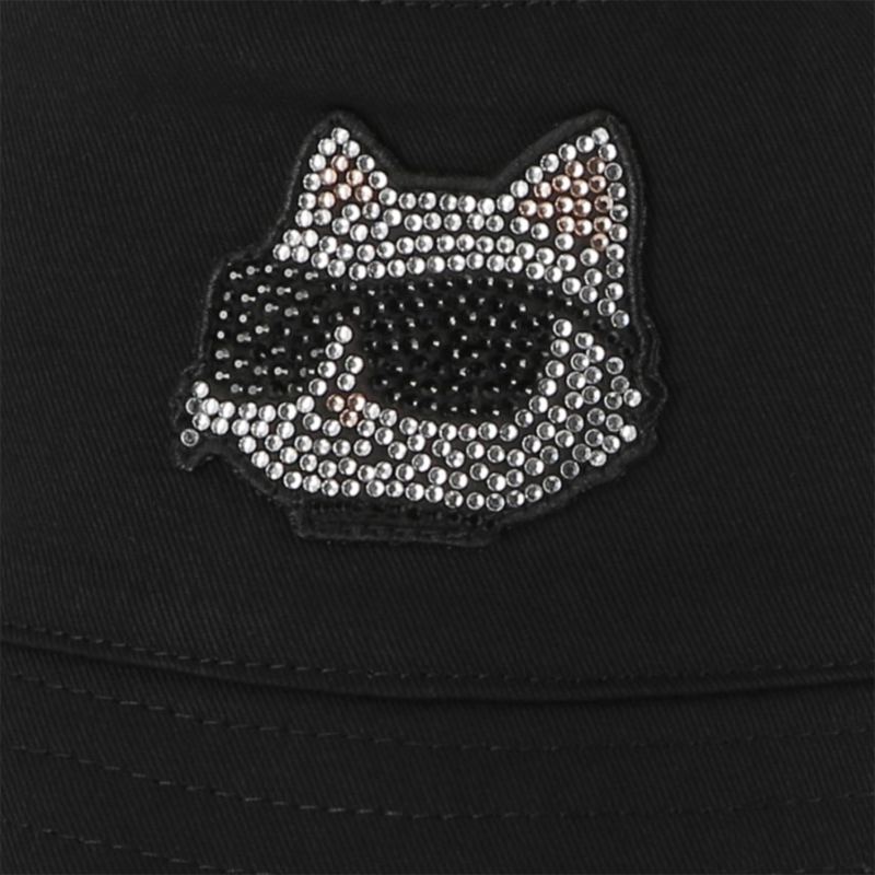 Wide-brimmed cotton bucket hat KARL LAGERFELD KIDS 
                        GIRL