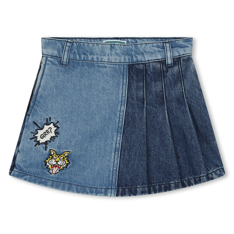 Embroidered denim shorts KENZO KIDS 
                    GIRL