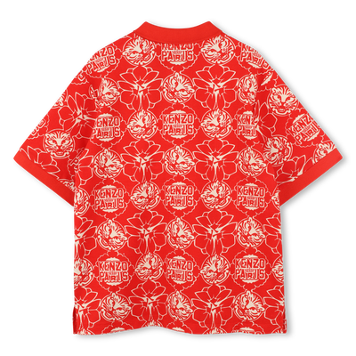 Printed cotton piqu&eacute; polo KENZO KIDS BOY