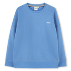 Plain round-neck sweatshirt, GIRBLUE, hi-res