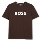 Short-Sleeved T-Shirt, BROWN, hi-res