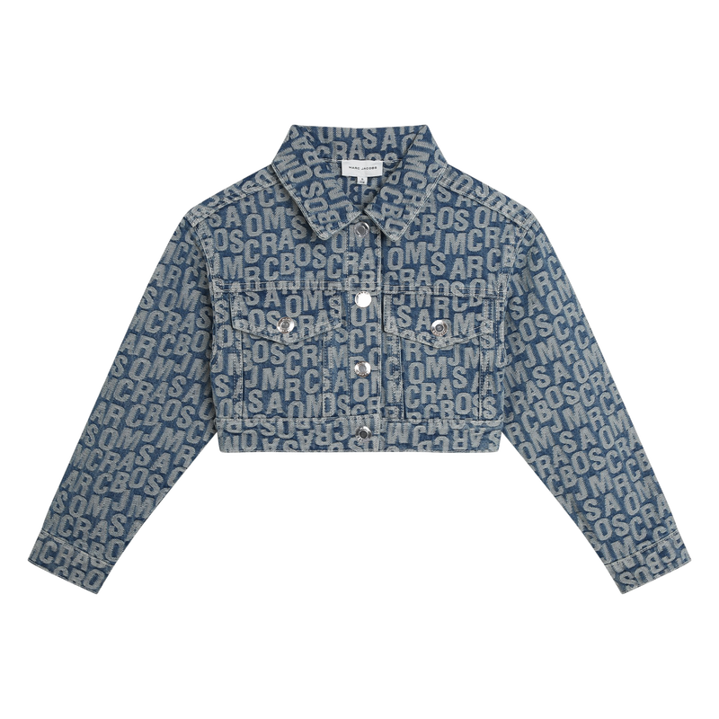 Printed Cropped Jean Jacket