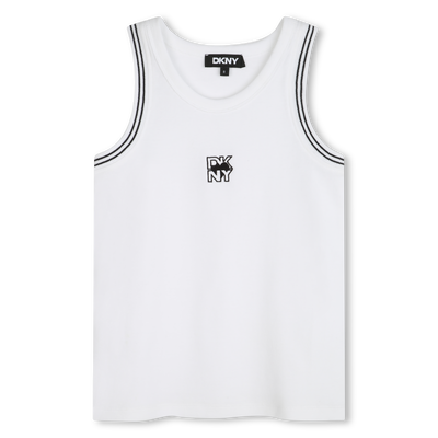 Ribbed embroidered tank top DKNY GIRL