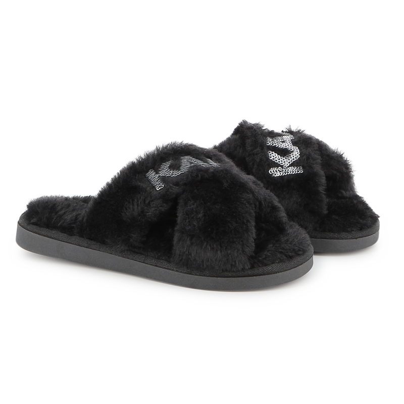 Slippers with crossed straps KARL LAGERFELD KIDS 
                        GIRL