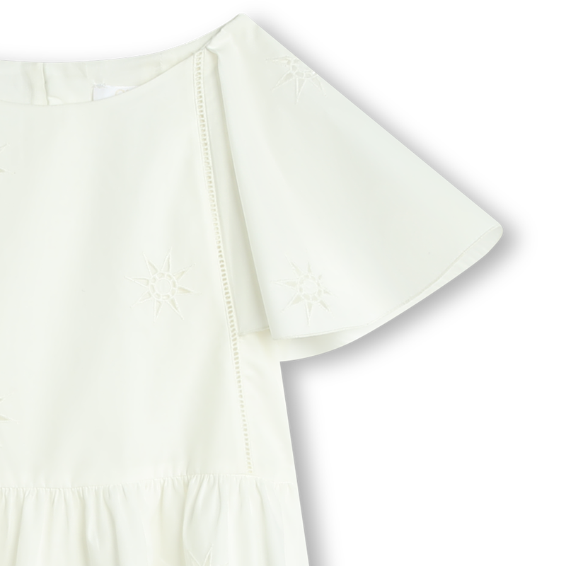 CHLOE Butterfly sleeve eyelet dress