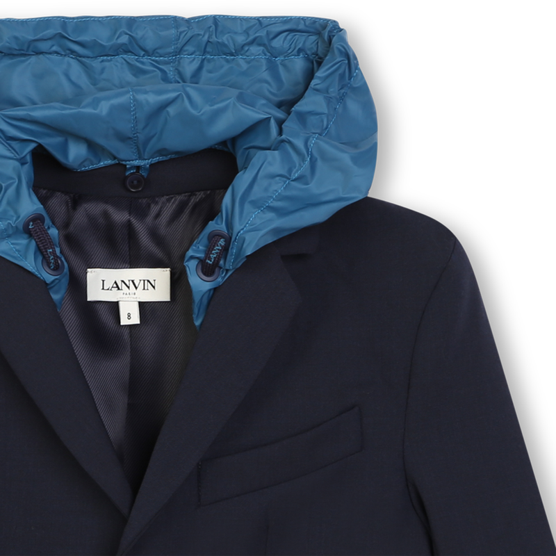 Bi-material suit jacket